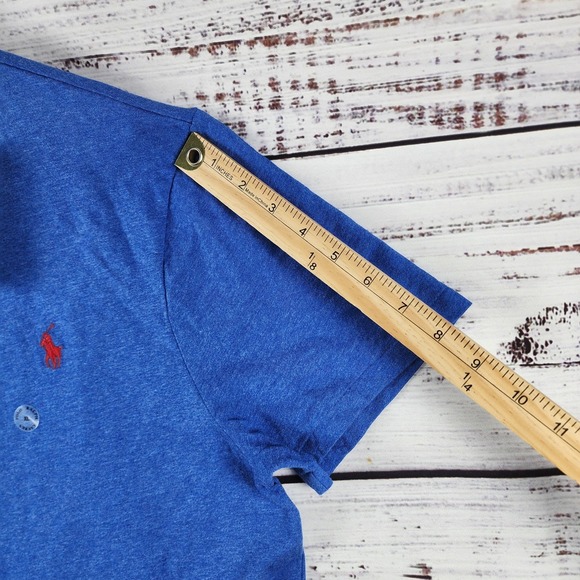 NWT Polo Ralph Lauren Custom Slim Fit Blue Tee Shirt XL Red Pony Classic - Picture 7 of 9